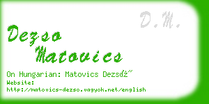 dezso matovics business card